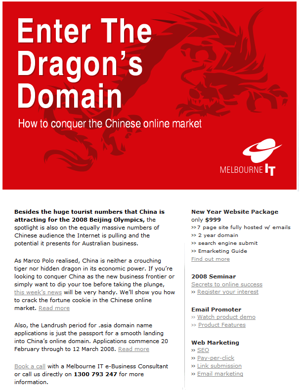 Enter the dragon newsletter