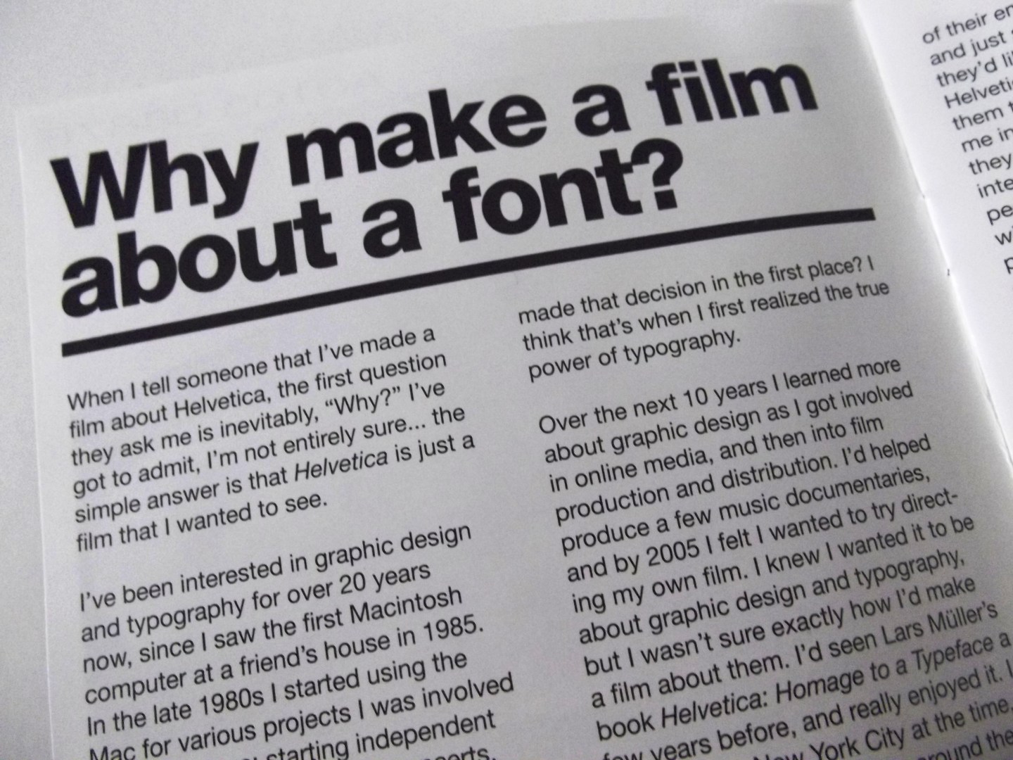 Helvetica DVD sleeve Intro
