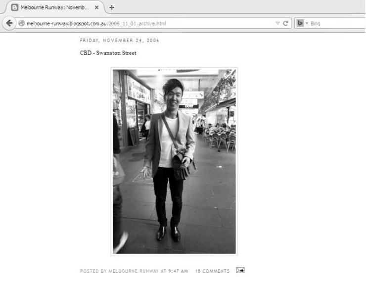 Alvin Chia Street Style Fashion Melbourne Runway blog 2006