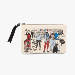 Le Bon Marche Paris department store in house design illustration pouch