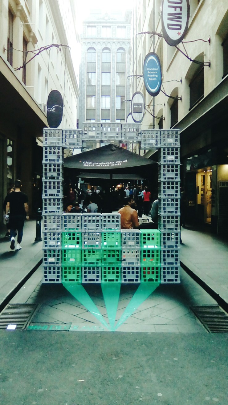 Degraves Street Milk Crate installation Melbourne