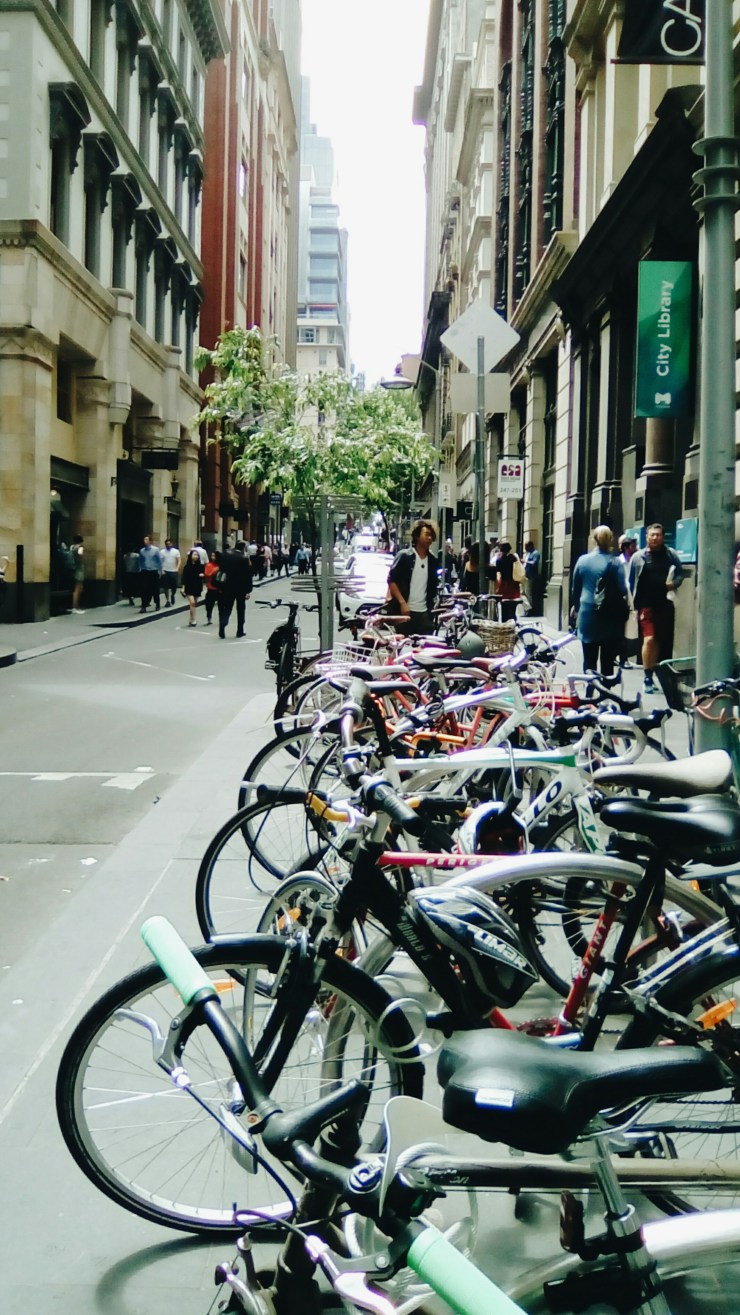 Flinders Lane bike stand Melbourne
