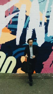 South Melbourne Wall mural street OOTD wearing H&M Prada vintage walking away