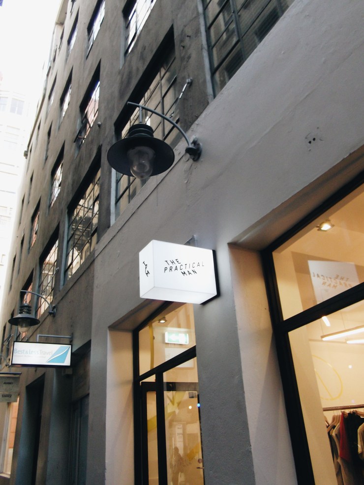 The Practical Man Flinders Lane shop signage