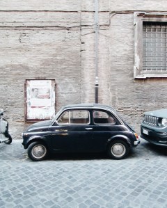 Vintage Fiat 500 black Rome Roma