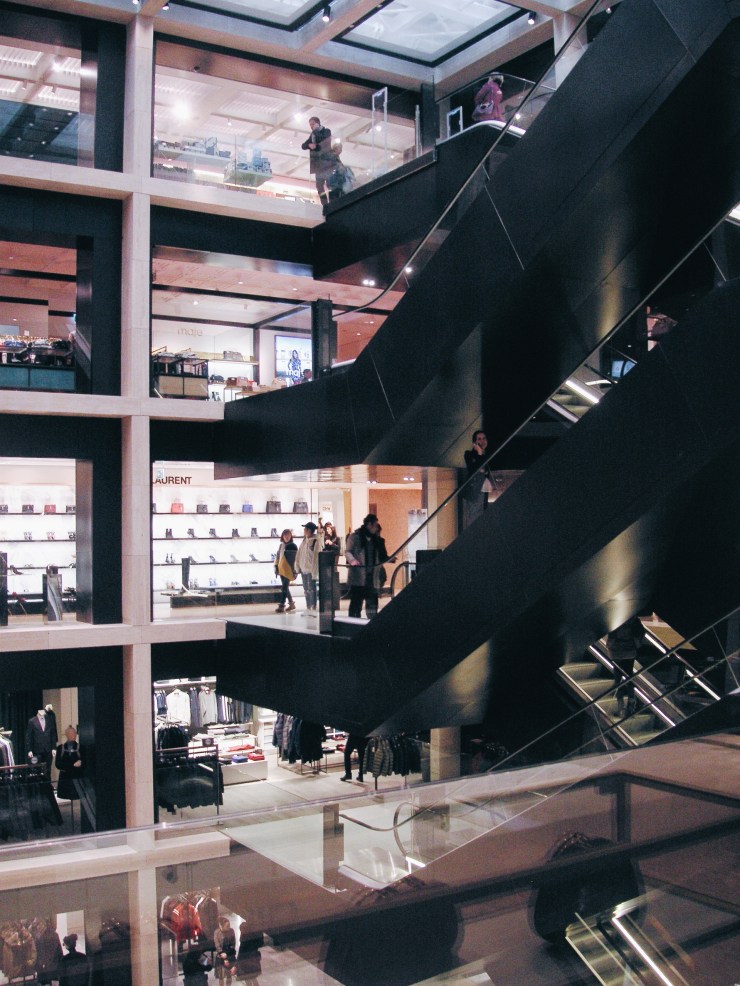La Rinascente escalators view Rome Roma Retail roma-via-del-tritone