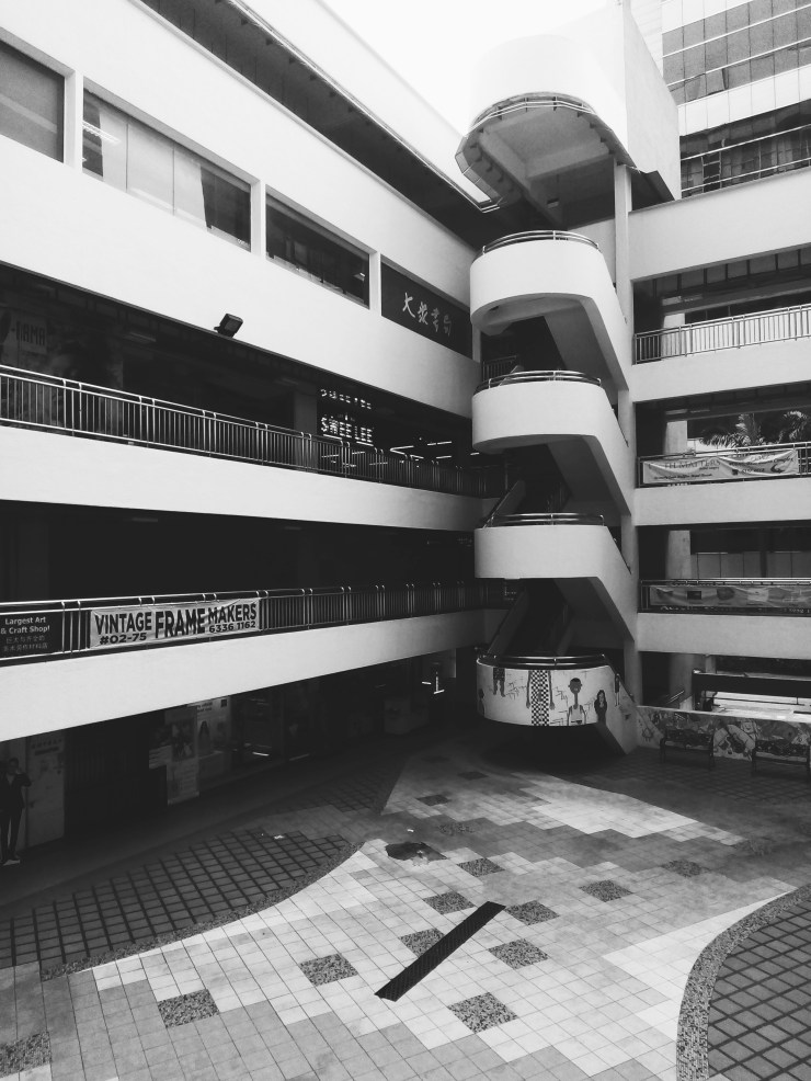 Bras Basah Complex Singapore courtyard with staircases