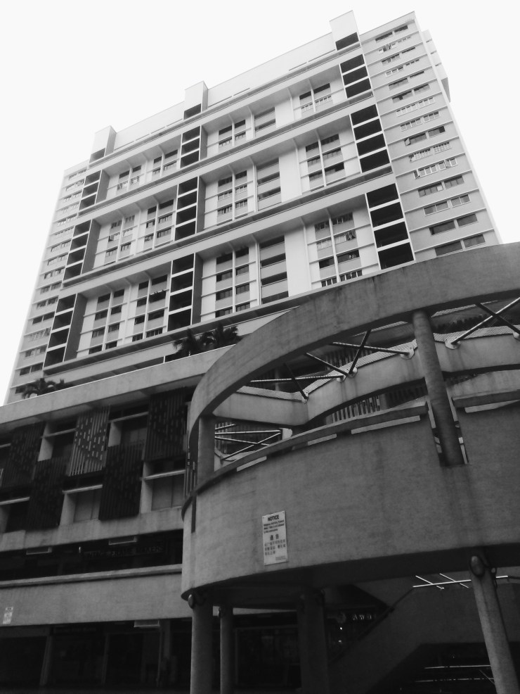 Bras Basah Complex exterior in Singapore highrise