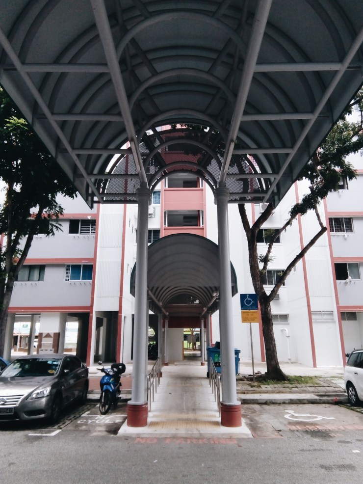 Tampines HDB flat carpark shelter architecture in Singapore